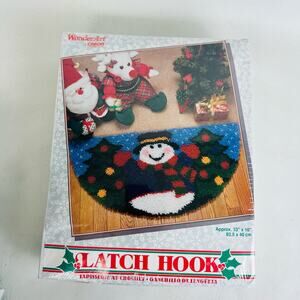 Wonder Art Holiday Latch‎ Hook Snowmen Vintage Christmas Rug Decoration Crafts